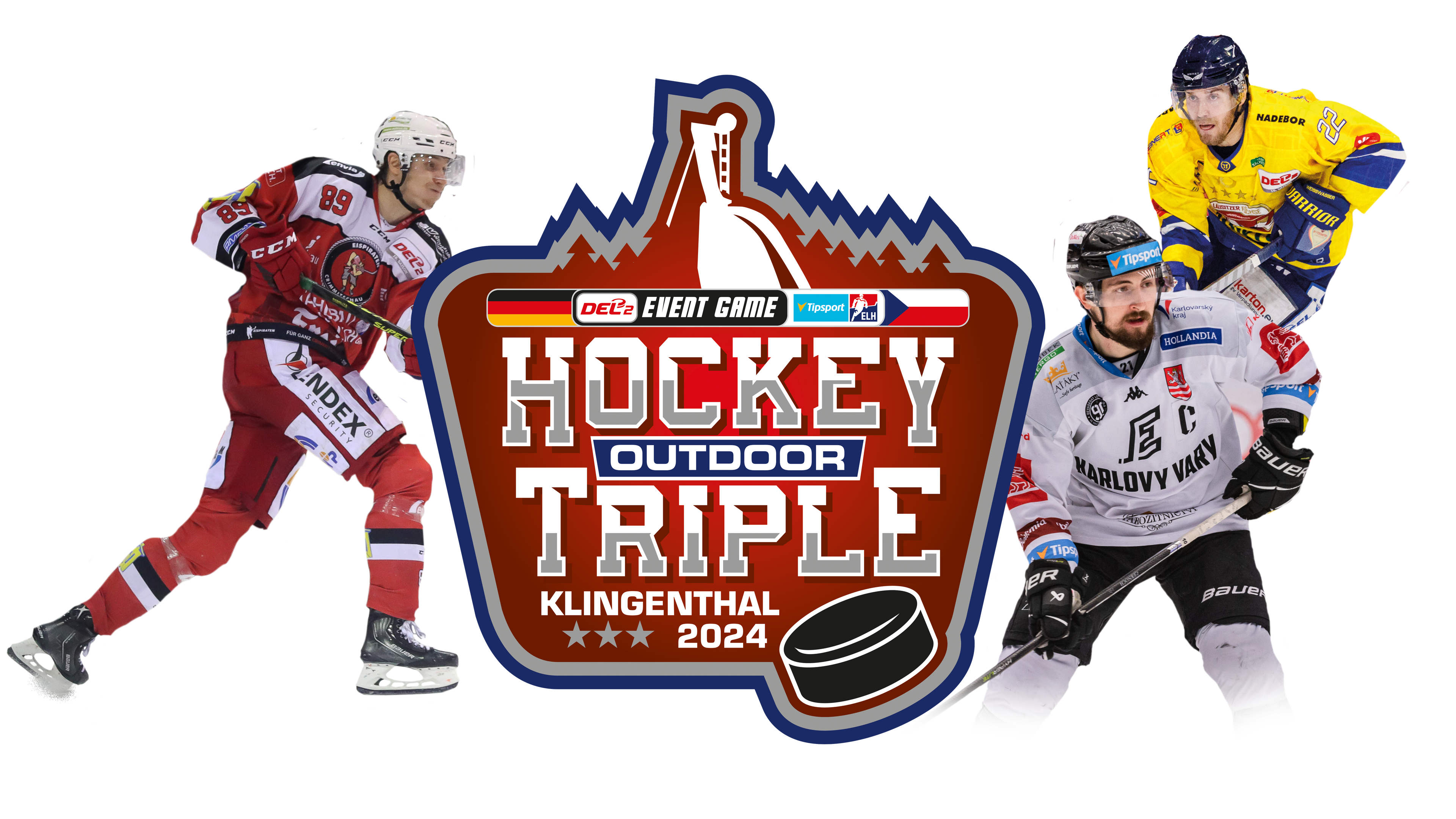 Eishockey Outdoor Triple Jubiläumsevent 2024 am Fuße der Skisprungschanze Klingenthal
